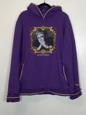 Teddy Fresh Purple Elton John Graphic Hoodie